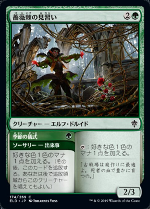 Rosethorn Acolyte // Seasonal Ritual（ELD 174・通常・日本語）