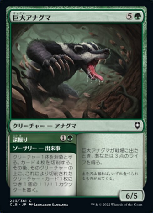 Colossal Badger // Dig Deep（CLB 223・フォイル・日本語）