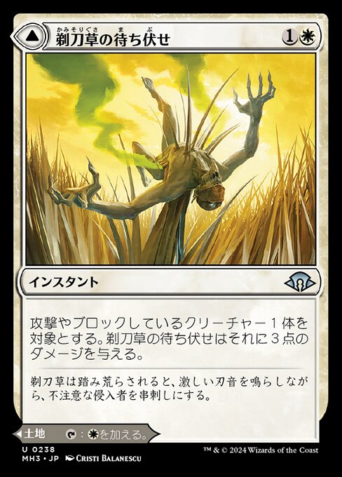 Razorgrass Ambush // Razorgrass Field（MH3 238・通常・日本語）