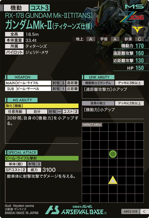 ガンダムMk-Ⅱ(ティターンズ仕様)（AB02-018）［C］