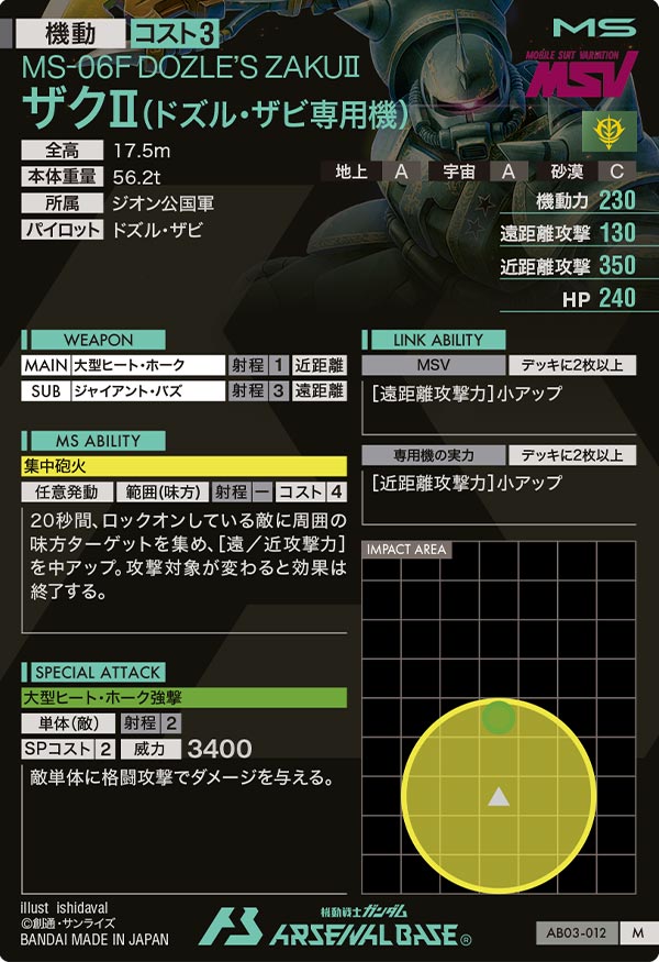 ザクⅡ(ドズル・ザビ専用機)（AB03-012）［M］