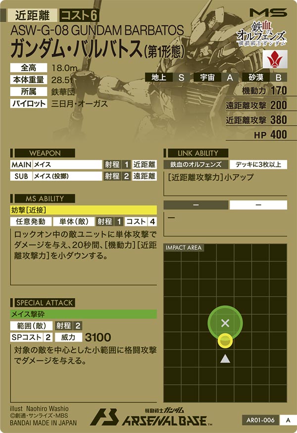 ガンダム・バルバトス(第1形態)（AR01-006）［A］