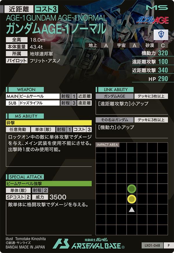 ガンダムAGE-1 ノーマル（LX01-048）［P］