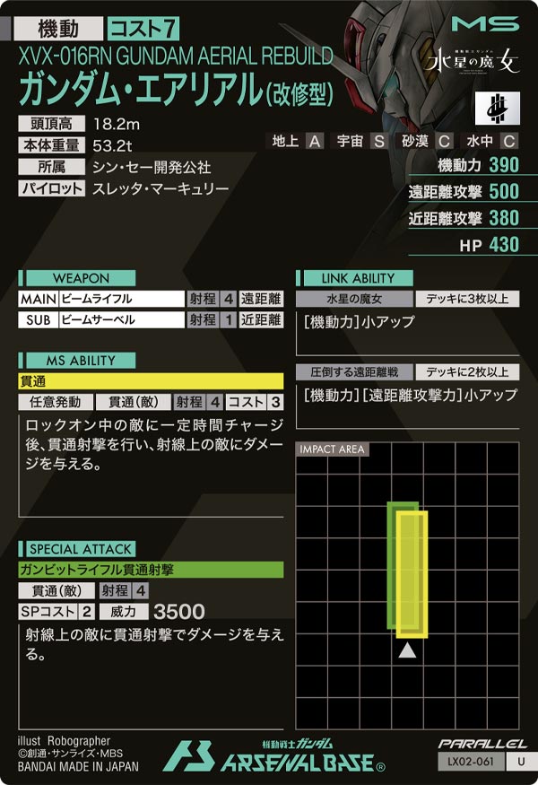 ガンダム・エアリアル(改修型)（LX02-061）［U / PARALLEL］