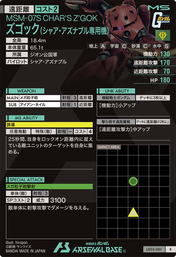 ズゴック(シャア・アズナブル専用機)（LX03-001）［R］