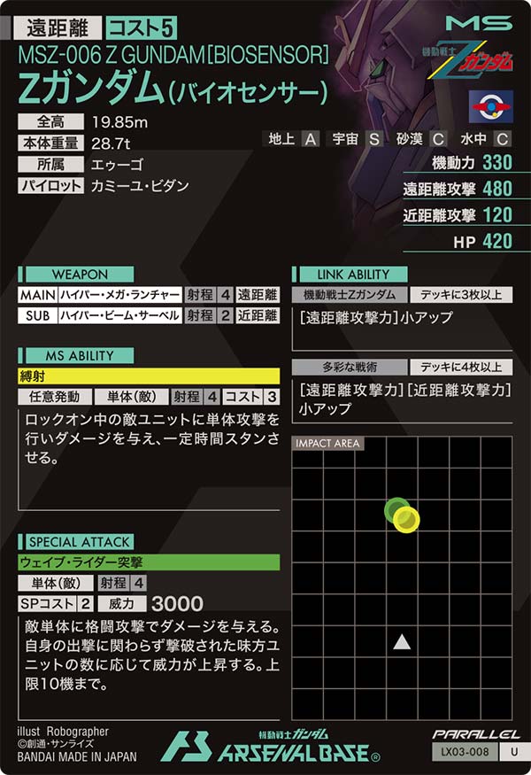 Zガンダム(バイオセンサー)（LX03-008）［U / PARALLEL］