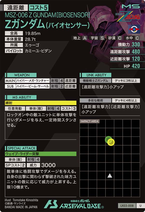Zガンダム(バイオセンサー)（LX03-008）［U］