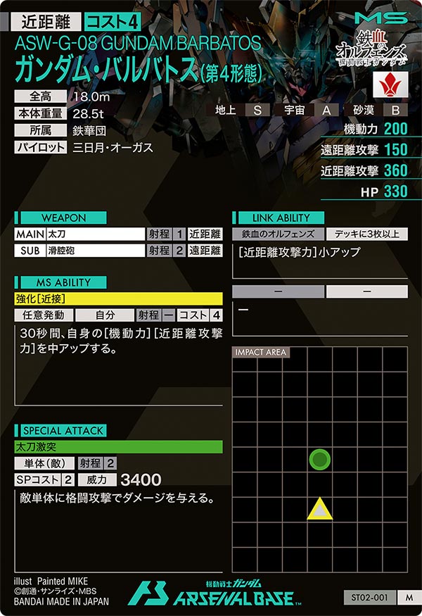 ガンダム・バルバトス(第4形態)（ST02-001）［M］