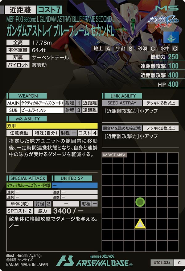 ガンダムアストレイ ブルーフレーム セカンドL（UT01-034）［C］
