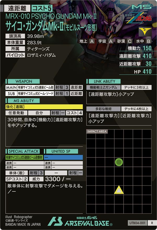サイコ・ガンダムMk-Ⅱ(モビルスーツ形態)（UTB04-001）［R］