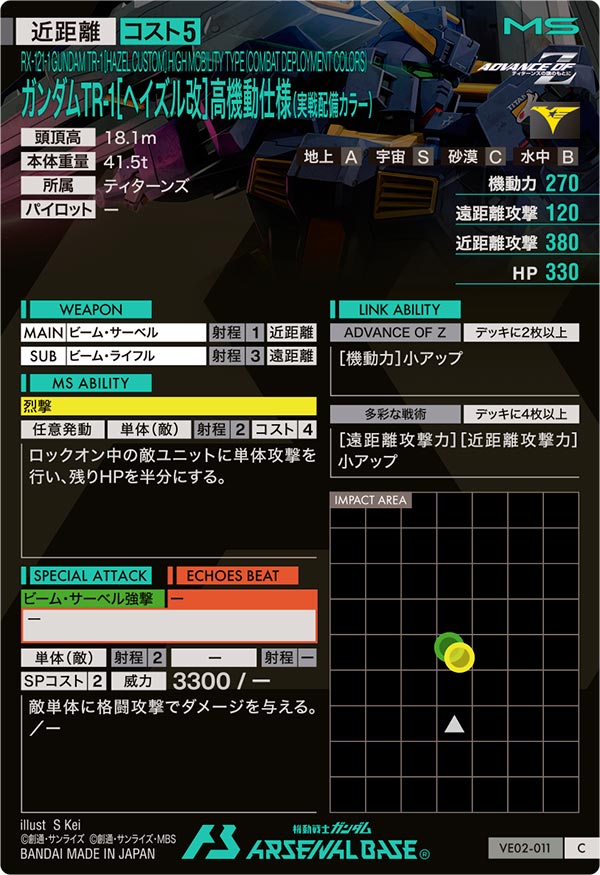 ガンダムTR-1[ヘイズル改]高機動仕様（実戦配備カラー）（VE02-011）［C］