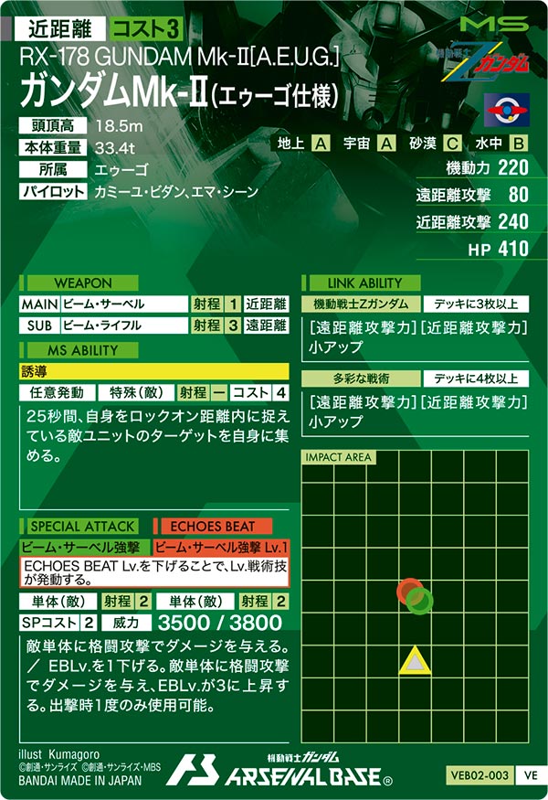 ガンダムMk-Ⅱ（エゥーゴ仕様）（VEB02-003）［VE］